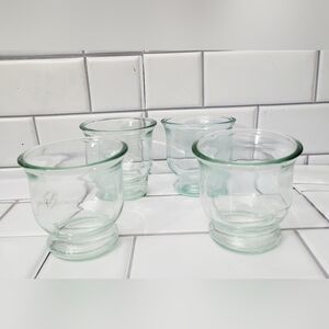 Couronne Company Made In Spain Lot Of 4 Small 8oz Recycled Glass Pedestal Glass